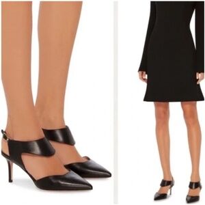 Nicholas Kirkwood Leda Navy Blue Suede Pointed Toe Kitten heels Pumps Dress Shoe